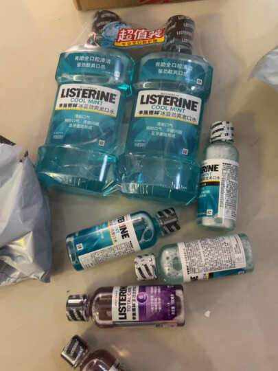 李施德林 (Listerine)漱口水冰蓝劲爽减少细菌清新口气深层清洁500mL*2 晒单图