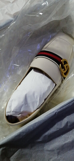 古驰 GUCCI 米白色牛皮双G镶珠女士中跟鞋 423559 DKHC0 9061 39 晒单图