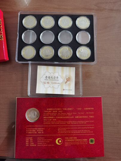 广博藏品 2015羊年纪念币 生肖币第二轮羊流通币 10元双色纪念币 5枚套装 带小圆盒 晒单图