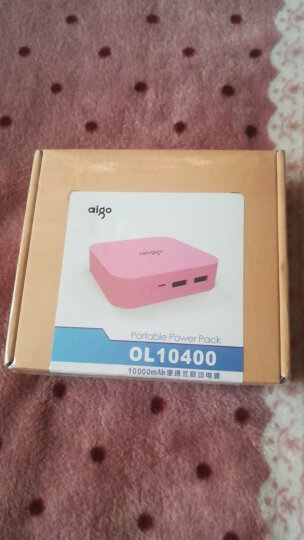 aigo爱国者电子出品充电宝OL10400小巧便携10000毫安时移动电源 USB输出 适用于苹果小米华为 粉色 晒单图