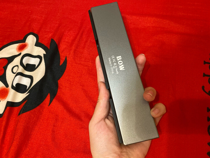 航世(B.O.W)HB088 可折叠带鼠标触控功能无线蓝牙键盘 ipad平板手机多设备通用办公键盘 灰色 晒单图