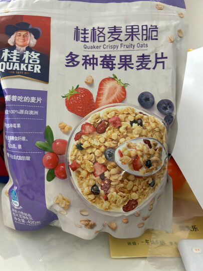 桂格（QUAKER）多种莓果燕麦片420克 麦果脆系列 早餐搭配 烘焙麦片 晒单图