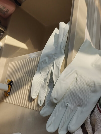 妙洁 清洁洗衣洗碗家务做饭橡胶手套 防水防滑皮厨房 小号（灵巧型） 晒单图
