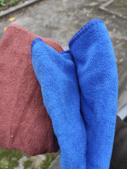 天气不错超细纤维洗车毛巾擦车布吸水玻璃清洁蓝咖 30*70 2条装 汽车用品 晒单图