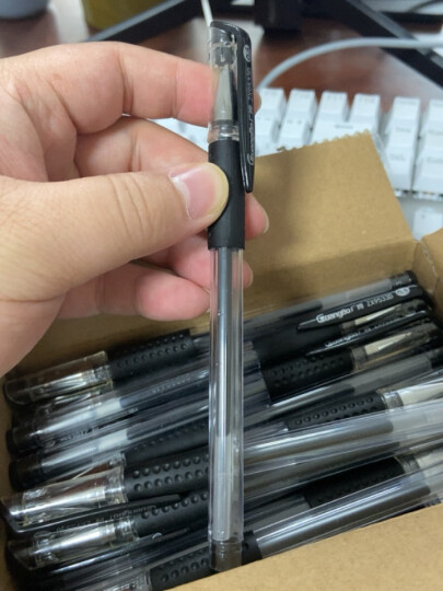 广博(GuangBo)60支中性笔 黑色0.5mm签字笔子弹头拔帽水笔 经典办公商务学生用 开学办公用品文具  ZX9533D 晒单图