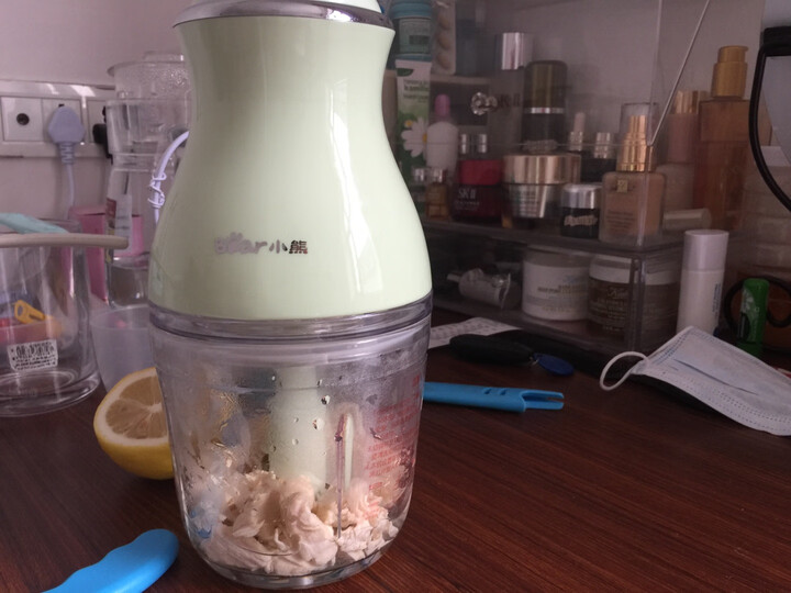 小熊(Bear)绞肉机家用电动多功能小型婴儿辅食机榨汁机料理机搅拌机双杯双刀迷你碎肉绞馅肉QSJ-B02X5 0.6L 晒单图