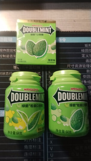 绿箭(DOUBLEMINT)口香糖 绿茶薄荷味约40粒/瓶 零食糖果 口气清新糖 晒单图