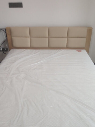 A家 床 框架实木床北欧双人床储物高箱床现代简约软包皮床Y3A0123 单床 框架床(1500mm*2000mm) 晒单图