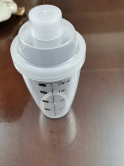 YAMADA 日本进口摇摇杯蛋白粉调配手摇杯透明刻度计量杯调酒杯药品调配杯搅拌杯奶茶奶昔果汁杯饮水杯 透明 200ml 晒单图