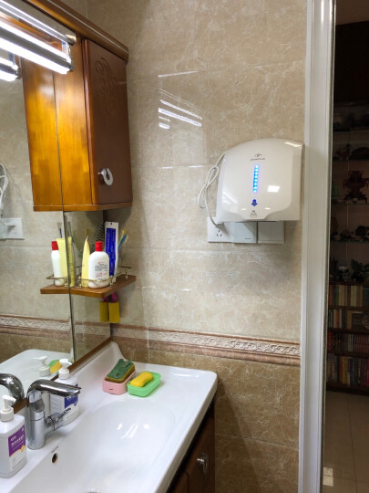 莫顿 卫生间烘手机干手器全自动感应烘手器厕所干手机 智能家用吹手机 M-699红色冷热 晒单图