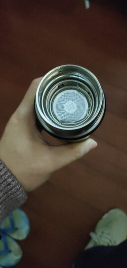 然也(RAE)450ml双层真空304不锈钢保温杯壶男女大容量带茶隔过滤泡茶杯便携商务办公水杯子WCO黑色R3037 晒单图