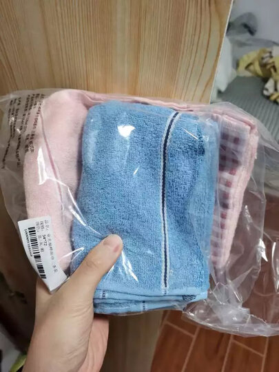亚光 毛巾 纯棉色织吸水毛巾 全棉家用擦脸巾 洁面巾 咖啡时光 4条装 咖啡/深蓝 34*72cm/条 晒单图