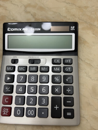 齐心（COMIX）双电源宽屏桌面办公计算器 财务计算机 办公文具用品C-1232M 晒单图