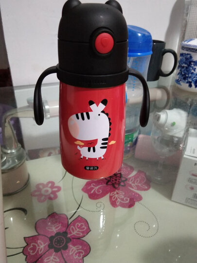 杯具熊(beddybear)儿童保温杯带吸管直饮两用水杯316不锈钢宝宝保温水壶 316升级鸡 晒单图