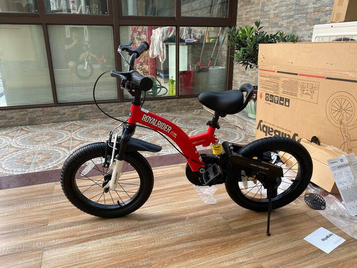 优贝(RoyalBaby)儿童自行车 单车男女小孩童车 避震型宝宝脚踏车山地车3岁-9岁 小飞熊16寸 红色 晒单图
