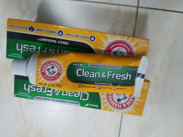 艾禾美(ARM&HAMMER)小苏打牙膏白牙去烟渍去黄牙健齿优护牙膏178g 美国进口 晒单图