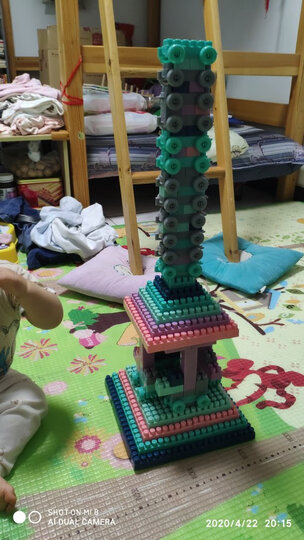 铭塔108粒拼插儿童积木玩具 婴幼儿男孩女孩立体塑料拼组装 1-3岁智力启蒙大颗粒生日礼物兼容乐高 晒单图