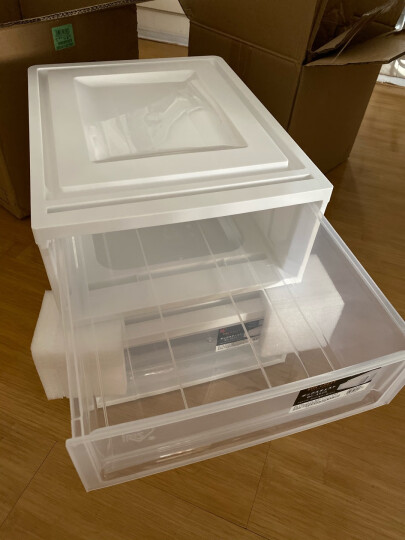 【买3兔1】日本爱丽思收纳箱可叠加塑料抽屉式收纳箱储物箱透明内衣收纳盒简易爱丽丝收纳柜百纳箱爱丽丝 28L 白色BC-450S 晒单图