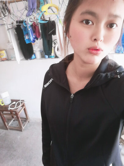 安踏女装运动套装2020春季新品季新款女士连帽开衫外套时尚休闲针织长裤两件套官方旗舰网店 基础黑-2 M(女适合165) 晒单图