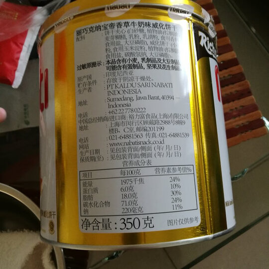 印尼进口纳宝帝Nabati丽芝士(Richeese)丽巧克儿童休闲零食巧克力味威化饼干350g/罐早餐下午茶办公室点心 晒单图