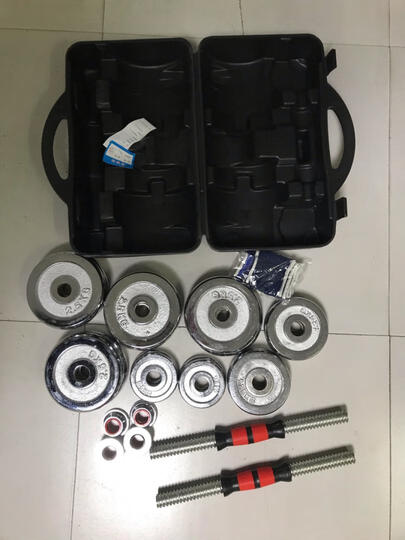 诚悦电镀哑铃杠铃30kg(15公斤*2)男女士体育运动健身器材家用组合套装CY-128 晒单图