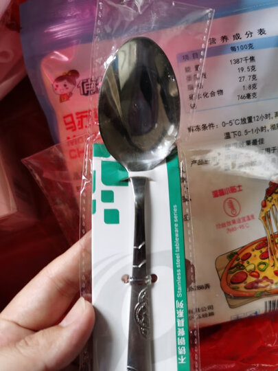 精达 不锈钢西餐餐具调羹小勺羹匙汤勺甜品勺饭勺 汤勺调羹6012(中) 晒单图