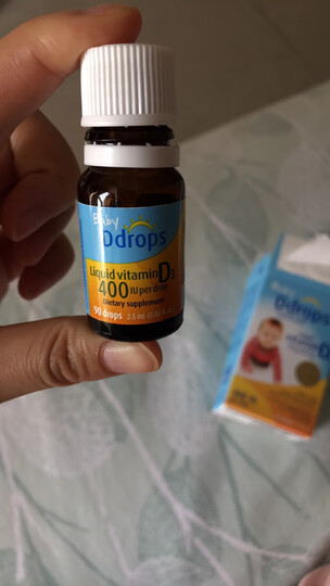 Ddrops baby婴幼儿童宝宝维生素D3滴剂 0岁以上 2.5ml 90滴 400IU 晒单图