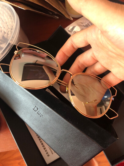 DIOR 迪奥 女款金色镜框绿色镜片眼镜太阳镜时尚镂空墨镜DiorSideral2 000UE 56mm 金色 晒单图