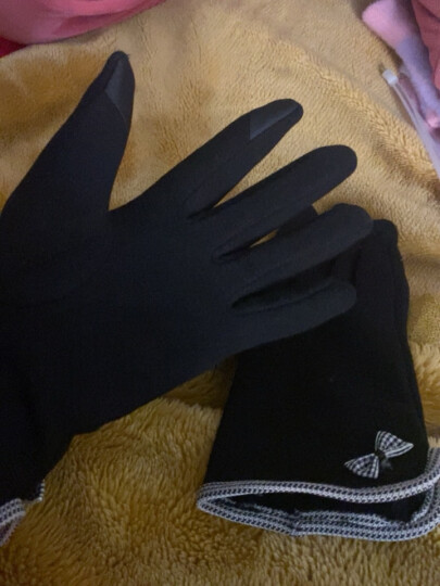 南极人手套女冬保暖手套女 冬季加绒骑行开车手套触屏女士手套冬天NW-263 黑色 晒单图