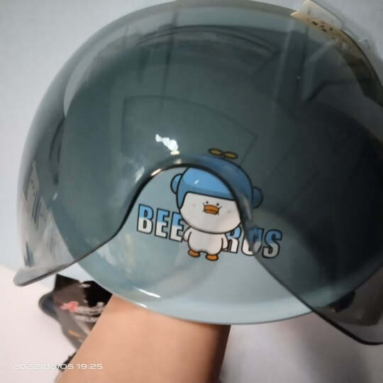 Andes HELMET 3c认证电动自行车头盔男女士夏季防雨轻便半覆式安全帽通用半盔遮阳帽 哑黑小熊【3c无镜】馈透明短 均码 晒单图