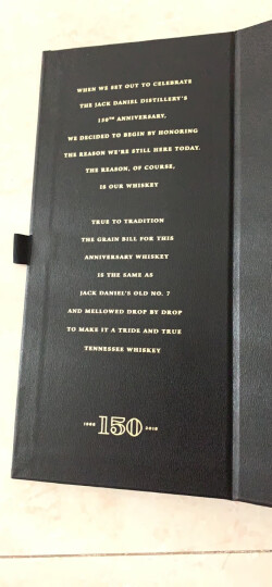 杰克丹尼（Jack Daniel`s）洋酒 150周年纪念款美国田纳西州威士忌进口洋酒礼盒700ml 晒单图