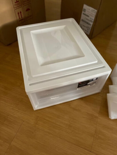 【买3兔1】日本爱丽思收纳箱可叠加塑料抽屉式收纳箱储物箱透明内衣收纳盒简易爱丽丝收纳柜百纳箱爱丽丝 16L 白色BC-370 晒单图