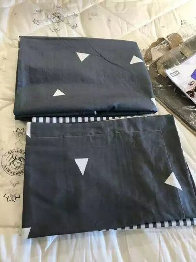 迎馨家纺 磨毛三件套床上用品学生被套床单被罩单人床品套件1.2米床 灰色地带 晒单图