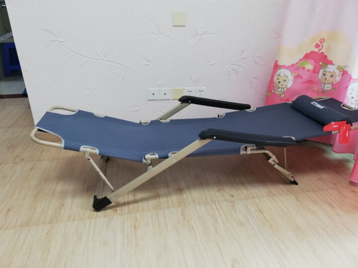 凯速 坐躺两用折叠床 折叠躺椅 陪护床 单人午睡折叠床 户外躺椅 (单方管47cm宽+带棉垫) FC33灰色 晒单图