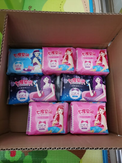 七度空间(SPACE7) 优雅系列卫生巾 丝柔日用夜用组合套装16包76片 /8包76片(新旧包装随机发货) 晒单图