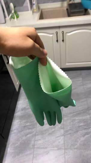 妙洁清洁家务橡胶手套 防水防滑皮厨房洗碗 小号(灵巧型) 晒单图