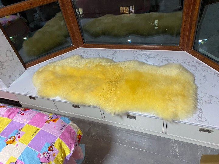 牧诺 澳洲羊毛地毯卧室整张羊皮羊毛飘窗毯 皮毛一体地毯羊皮垫子 咖啡色 澳洲1p70*110cm 晒单图