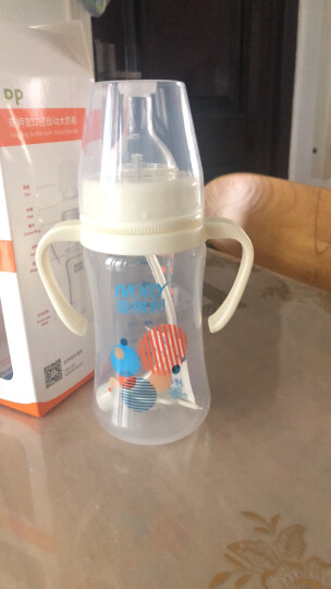 爱得利(IVORY) 奶瓶 宽口径玻璃奶瓶 带手柄带吸管婴儿奶瓶(自带十字孔) 晒单图