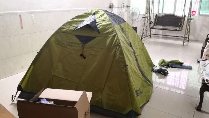 牧高笛 防大风防暴雨铝杆三季三人双层帐野外野营帐篷 冷山3 NXZQU61008 绿色 晒单图