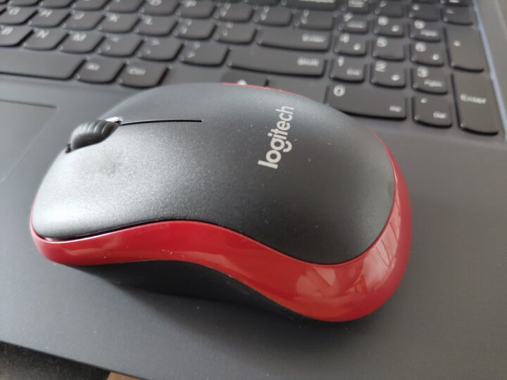 罗技(Logitech)M185鼠标 无线鼠标 办公鼠标 对称鼠标 黑色红边 带无线2.4G接收器 晒单图