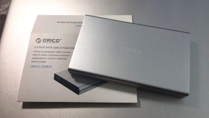 奥睿科(ORICO)移动硬盘盒2.5英寸USB3.0 SATA串口笔记本硬盘外置盒子铝合金固态机械ssd硬盘壳 银色2528U3 晒单图