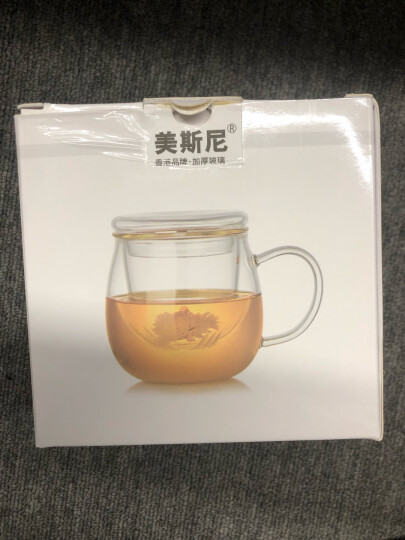 美斯尼 茶杯耐热玻璃杯水杯泡花茶杯带过滤加厚办公杯茶水分离杯喝水杯 大蜜蜂 380ml 晒单图