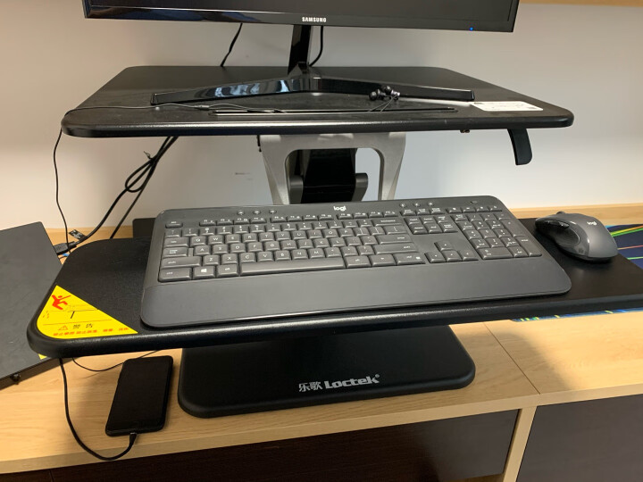 乐歌站立办公升降台电脑桌 笔记本显示器支架移动升降折叠式坐站办公桌书桌M3S黑 晒单图