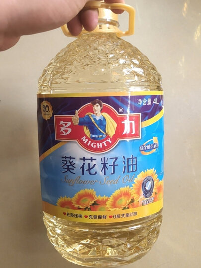 多力【张若昀同款】葵花籽油4L 食用油 物理压榨 零反式脂肪酸 晒单图