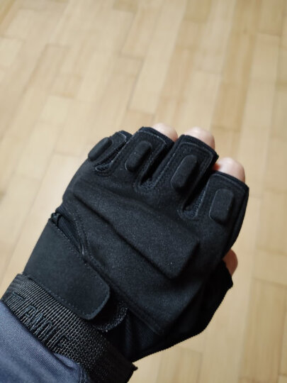 博沃尼克 半指手套运动军迷户外休闲健身登山防滑 骑行战术手套 黑色XL码 晒单图