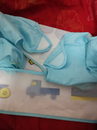 象宝宝(elepbaby)宝宝吃饭罩衣2件装婴儿围兜口水巾儿童饭兜围嘴防水画画衣反穿衣(黄色熊猫+浅蓝小猴) 晒单图