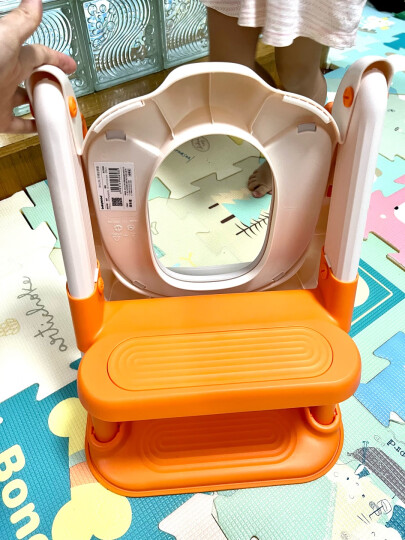 世纪宝贝（babyhood）儿童马桶坐便器 男女宝宝小便盆 便携婴儿座便器 PU软垫 107蓝色 晒单图