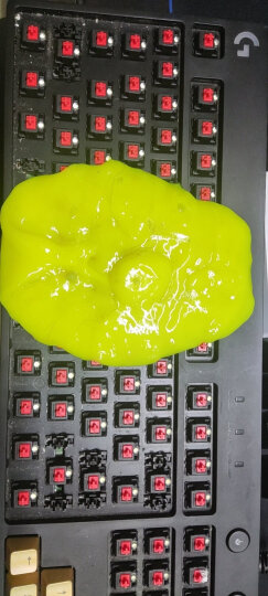 灵蛇（LINGSHE）键盘清洁泥软胶 适用汽车出风口 网状物及各种缝隙  去尘Q1018黄绿色 晒单图