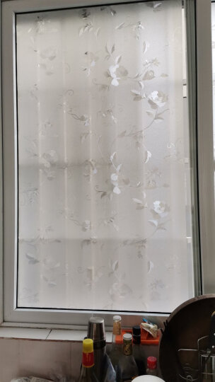 菲客玻璃纸静电玻璃贴膜墙贴画磨砂装饰浴室窗户贴纸移门宿舍窗贴透光不透明 3D牡丹花 45厘米宽X2米长 晒单图