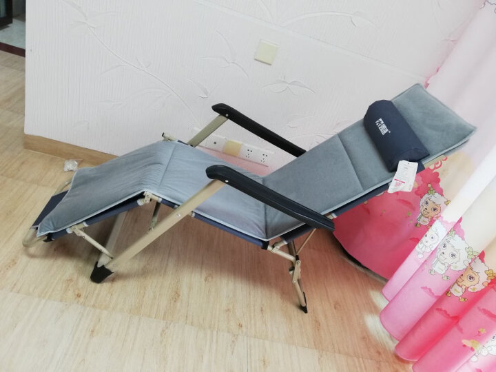 凯速 坐躺两用折叠床 折叠躺椅 陪护床 单人午睡折叠床 户外躺椅 (单方管47cm宽+带棉垫) FC33灰色 晒单图